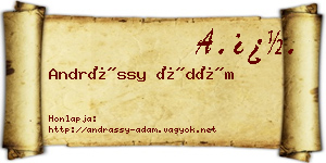 Andrássy Ádám névjegykártya
